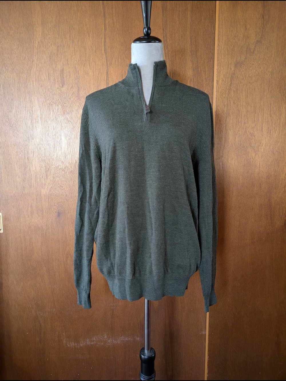 Men's Olive Quarter-Zip Sweater